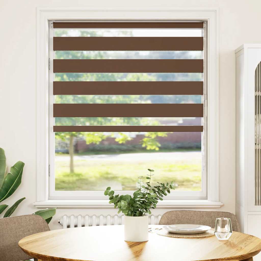 vidaXL Στόρι Ζέβρας Καφέ 105x100 εκ. Πλάτος Υφάσματος 100,9 εκ. Πολυεστέρας