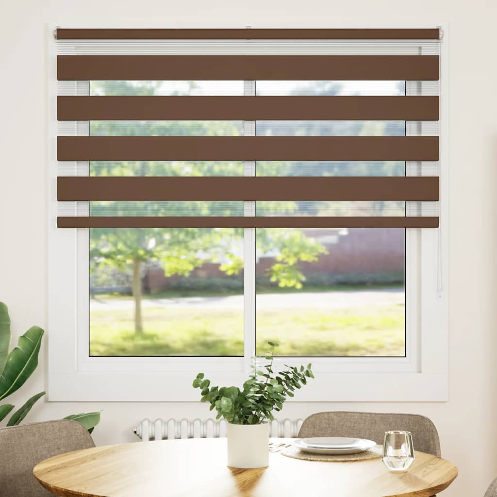 vidaXL Στόρι Ζέβρας Καφέ 145x100 εκ. Πλάτος Υφάσματος 140,9 εκ. Πολυεστέρας