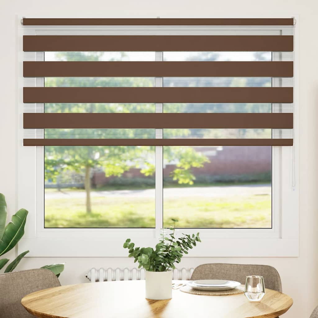 vidaXL Στόρι Ζέβρας Καφέ 160x100 εκ. Πλάτος Υφάσματος 155,9 εκ. Πολυεστέρας