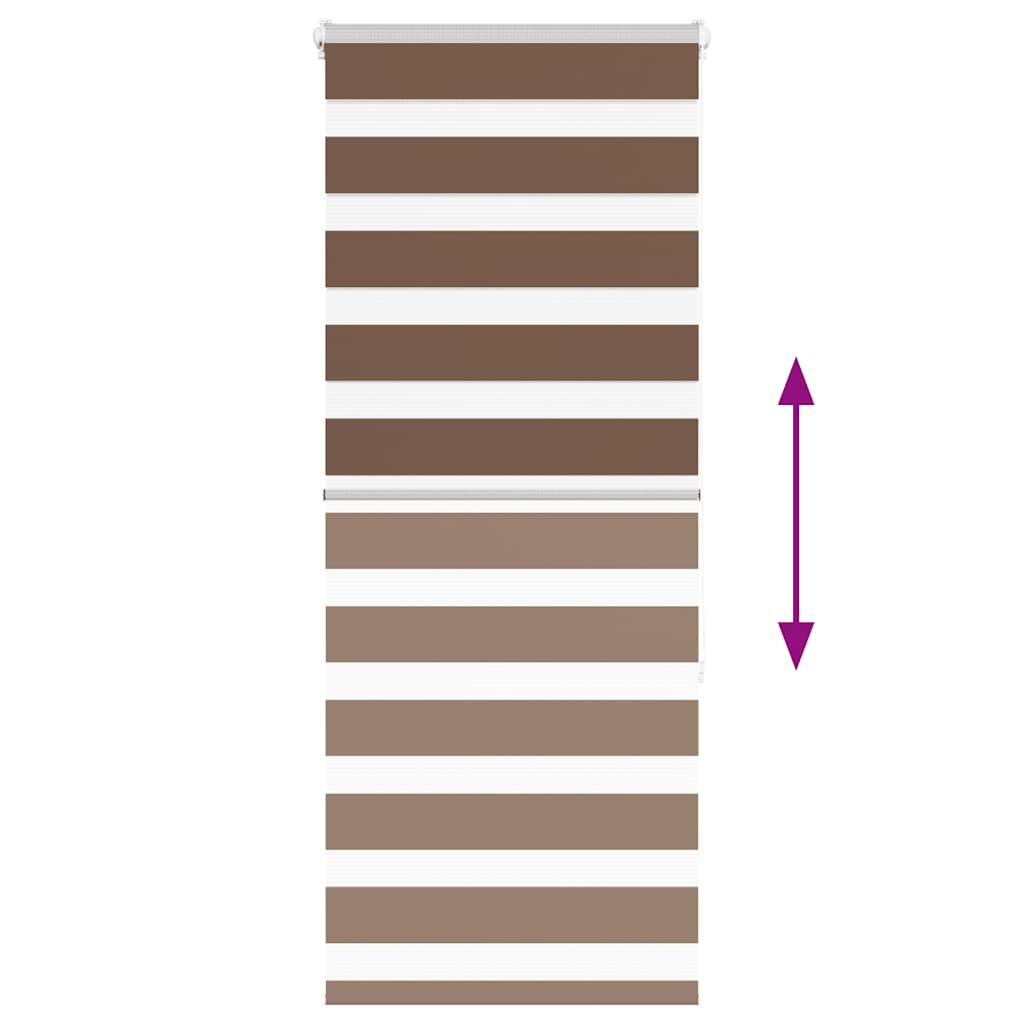 vidaXL Ζέβρα τυφλή Καφέ Πλάτος υφάσματος 55,9 εκ. Πολυεστέρας