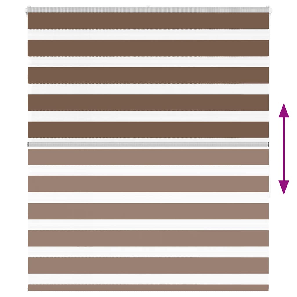 vidaXL Ζέβρα τυφλή Καφέ Πλάτος υφάσματος 125,9 εκ. Πολυεστέρας
