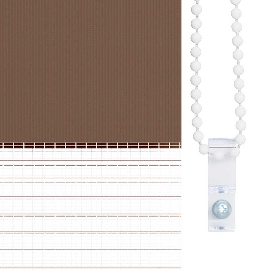 vidaXL Ζέβρα τυφλή Καφέ Πλάτος υφάσματος 125,9 εκ. Πολυεστέρας