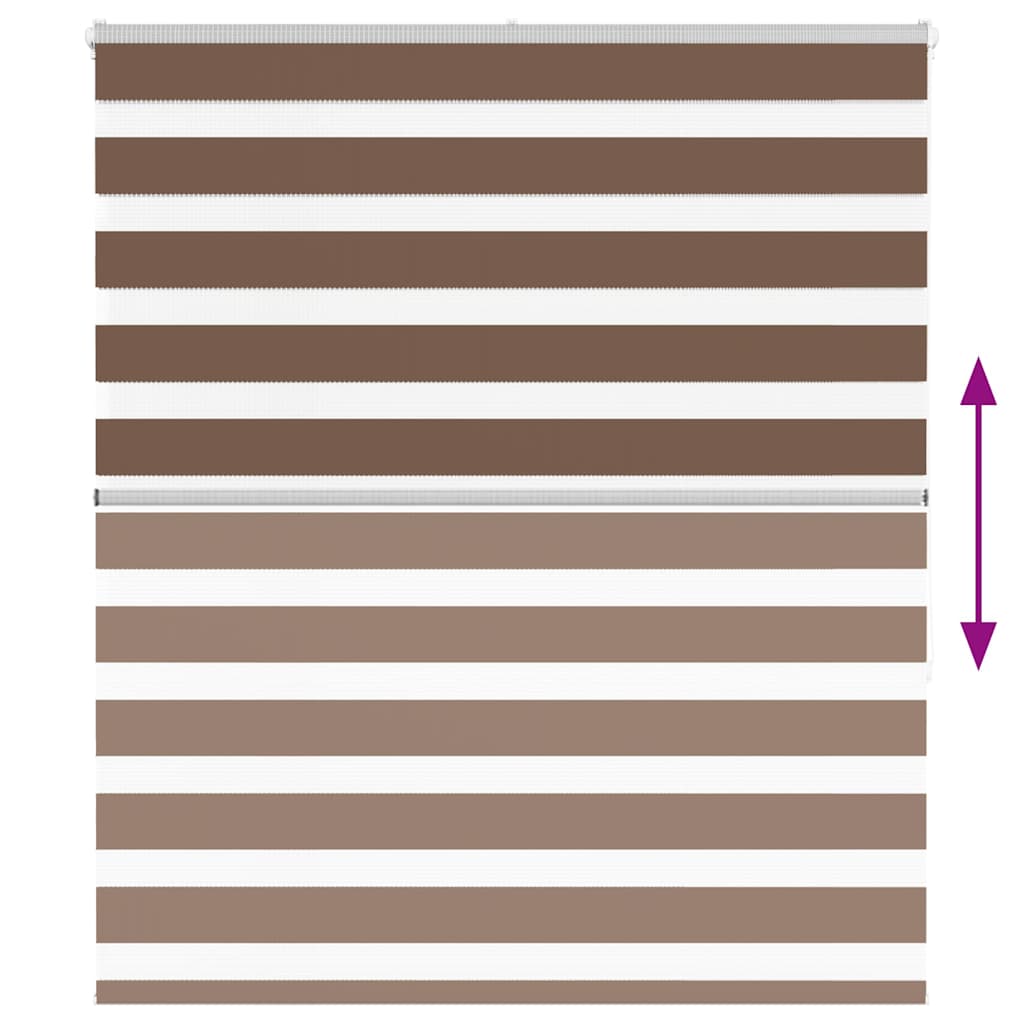 vidaXL Ζέβρα τυφλή Καφέ Πλάτος υφάσματος 130,9 εκ. Πολυεστέρας