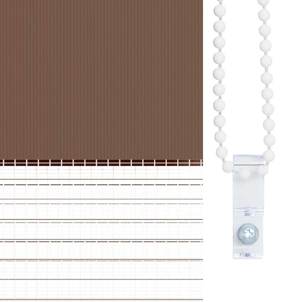 vidaXL Ζέβρα τυφλή Καφέ Πλάτος υφάσματος 130,9 εκ. Πολυεστέρας