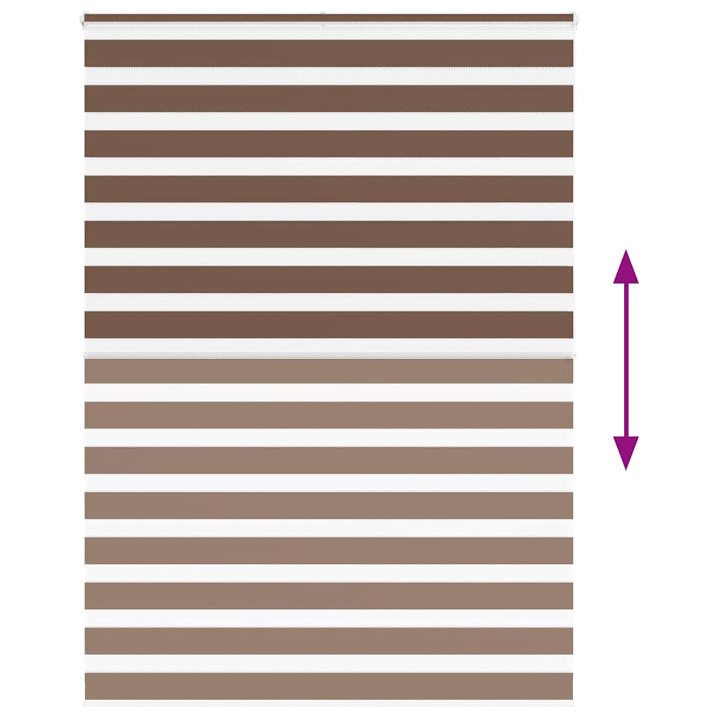 vidaXL Ζέβρα τυφλή Καφέ Πλάτος υφάσματος 160,9 εκ. Πολυεστέρας