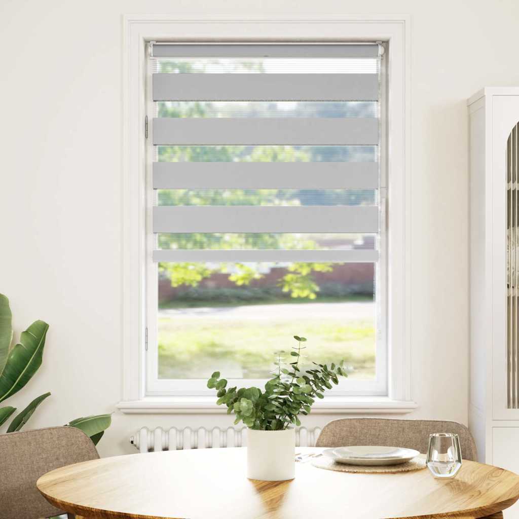 vidaXL Ζέβρα τυφλή Ανοιχτό Γκρι Πλάτος υφάσματος 85,9 εκ. Πολυεστέρας