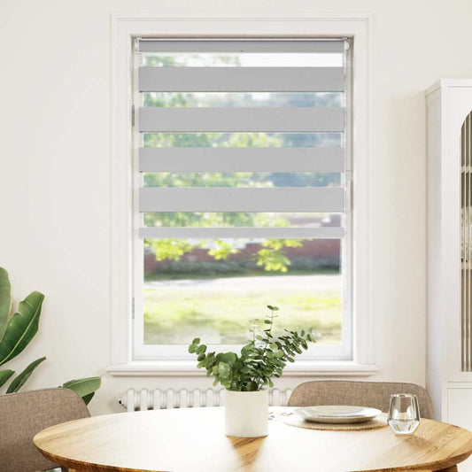 vidaXL Ζέβρα τυφλή Ανοιχτό Γκρι Πλάτος υφάσματος 85,9 εκ. Πολυεστέρας