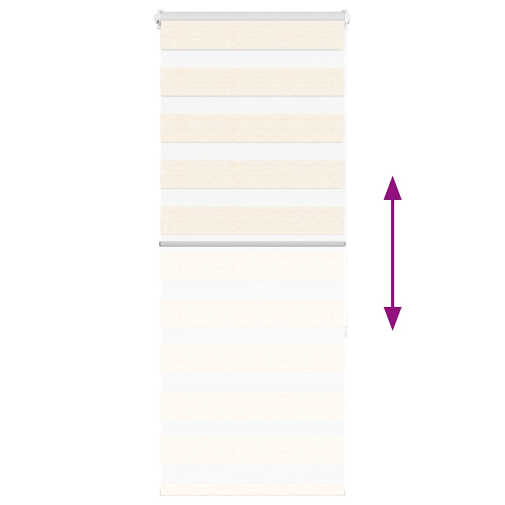vidaXL Ζέβρα τυφλή μπεζ μάρμαρο Πλάτος υφάσματος 60,9 εκ. Πολυεστέρας