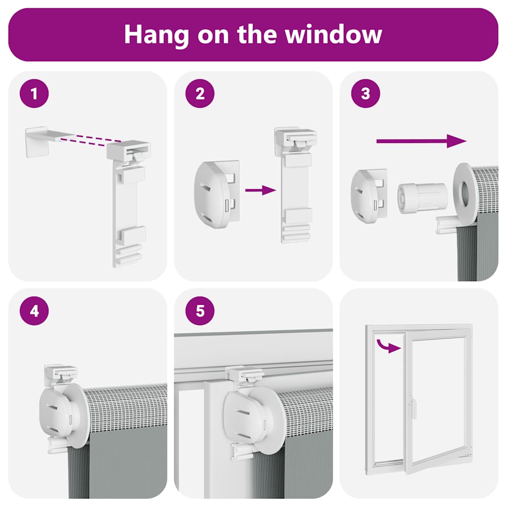 vidaXL Ζέβρα τυφλή Λευκό Πλάτος υφάσματος 120,9 εκ. Πολυεστέρας