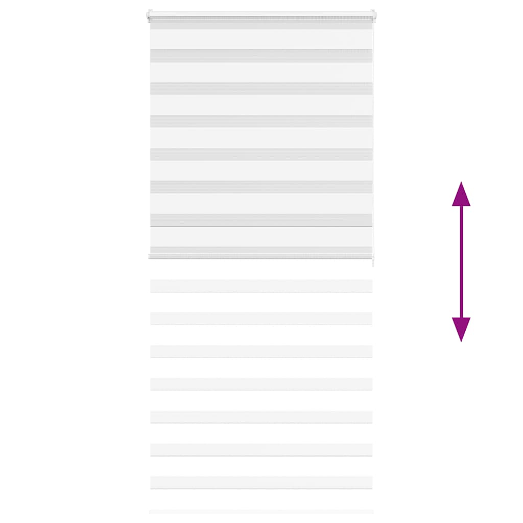 vidaXL Ζέβρα τυφλή Λευκό Πλάτος υφάσματος 90,9 εκ. Πολυεστέρας