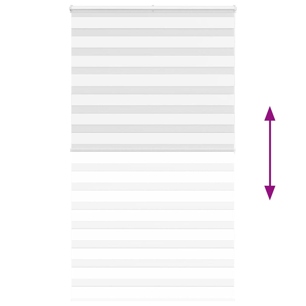 vidaXL Ζέβρα τυφλή Λευκό Πλάτος υφάσματος 125,9 εκ. Πολυεστέρας