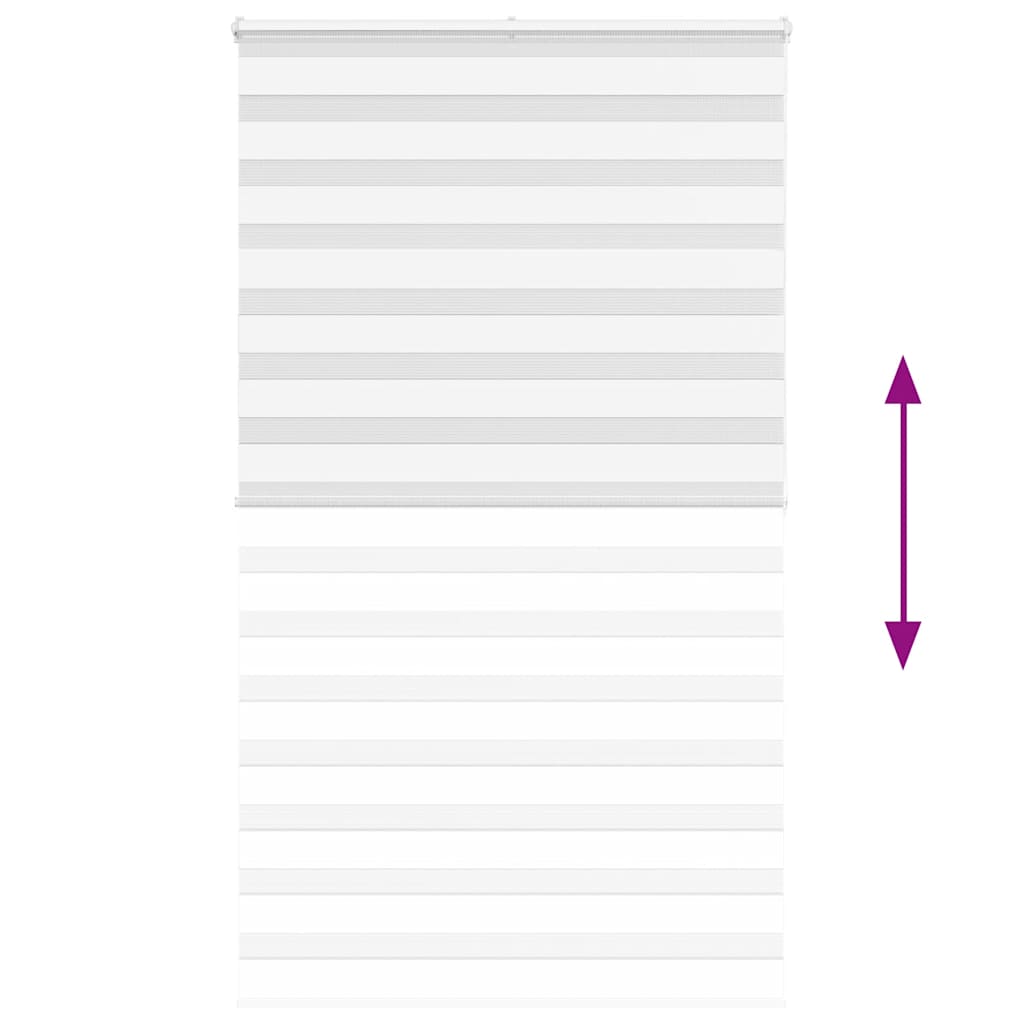 vidaXL Ζέβρα τυφλή Λευκό Πλάτος υφάσματος 130,9 εκ. Πολυεστέρας