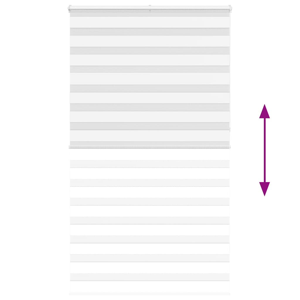 vidaXL Ζέβρα τυφλή Λευκό Πλάτος υφάσματος 125,9 εκ. Πολυεστέρας