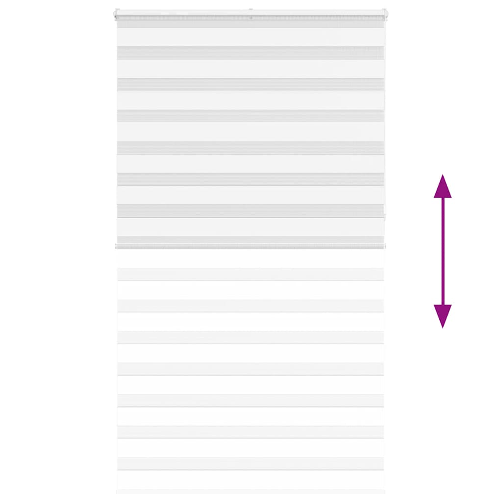 vidaXL Ζέβρα τυφλή Λευκό Πλάτος υφάσματος 130,9 εκ. Πολυεστέρας