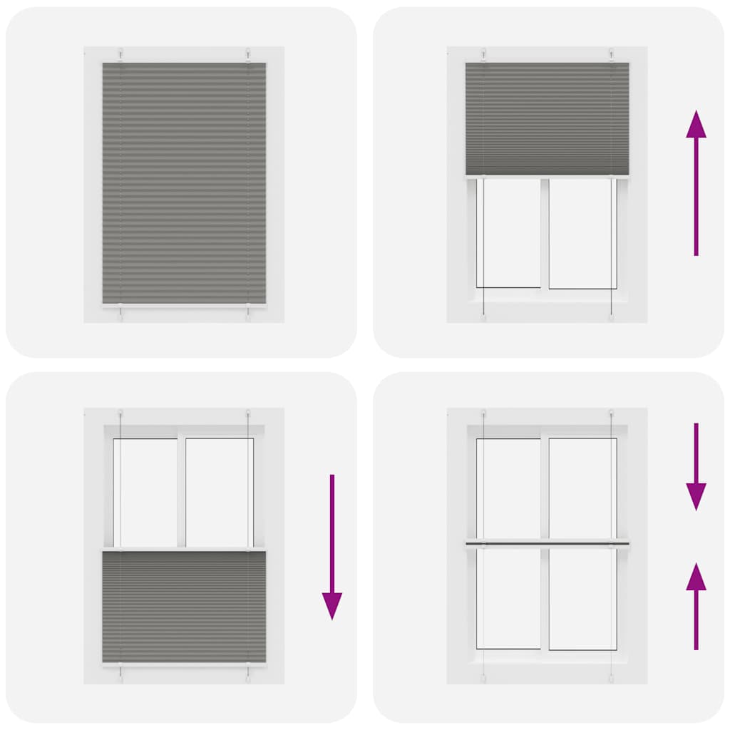 vidaXL Πλισέ περσίδα Ανθρακί 95x100 cm Πλάτος υφάσματος 94,4 cm