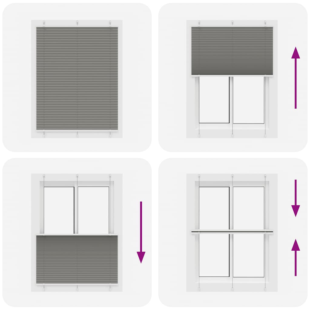 vidaXL Πλισέ περσίδα Ανθρακί 105x100 cm Πλάτος υφάσματος 104,4 cm