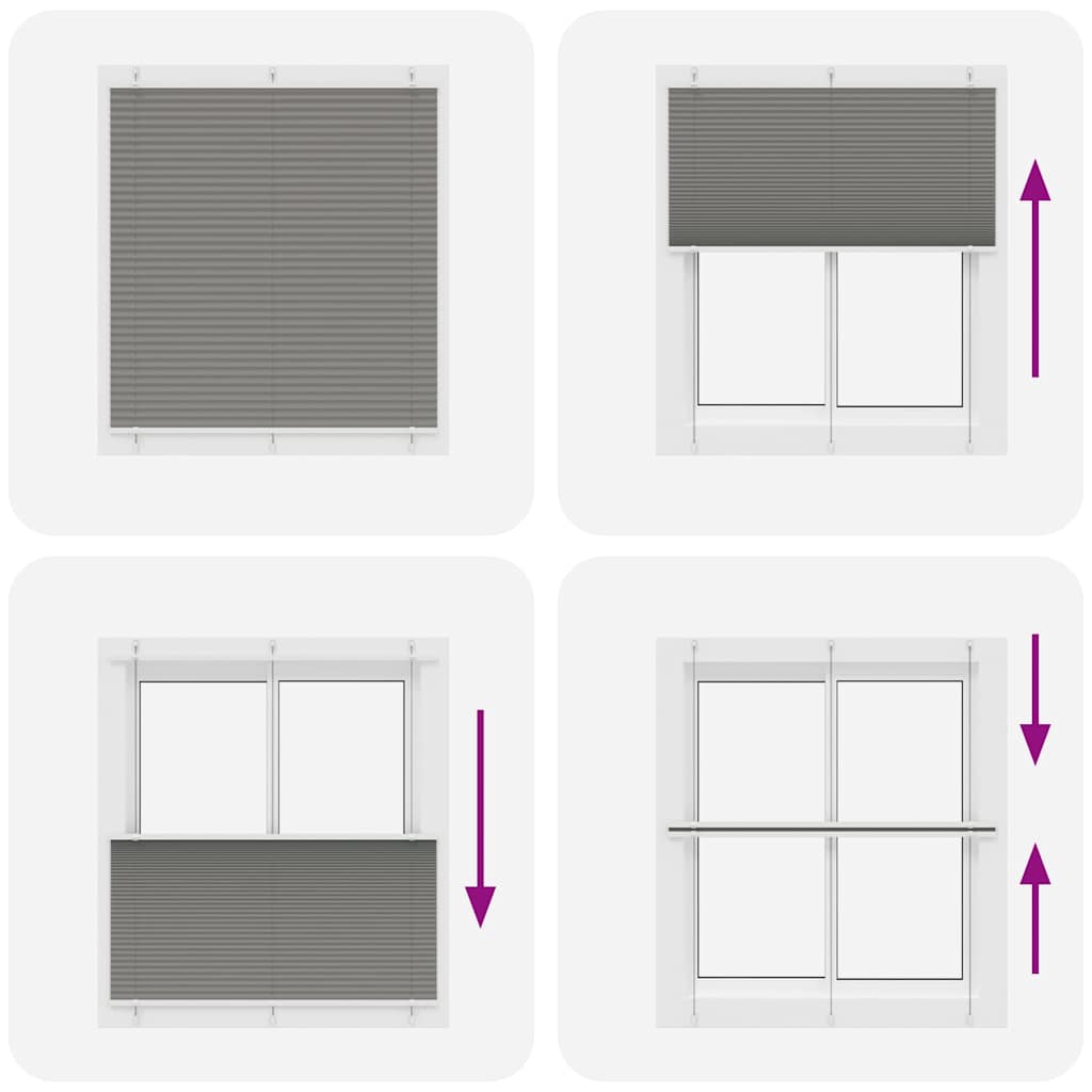 vidaXL Πλισέ περσίδα Ανθρακί 115x100 cm Πλάτος υφάσματος 114,4 cm