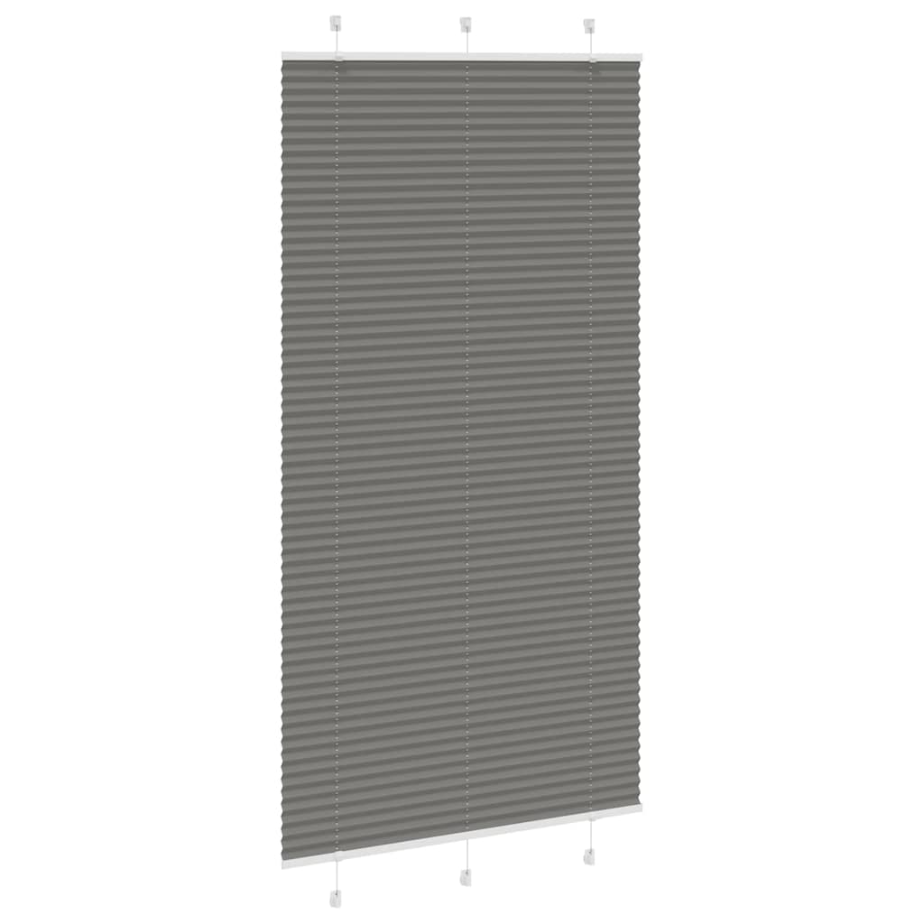 vidaXL Πλισέ περσίδα Ανθρακί 105x200 cm Πλάτος υφάσματος 104,4 cm