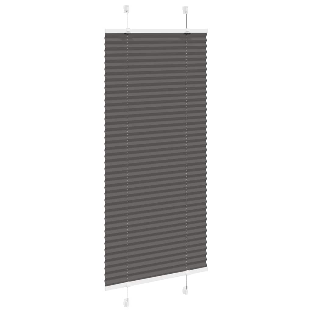 vidaXL Πλισέ περσίδα Μαύρο 55x100 cm Πλάτος υφάσματος 54,4 cm