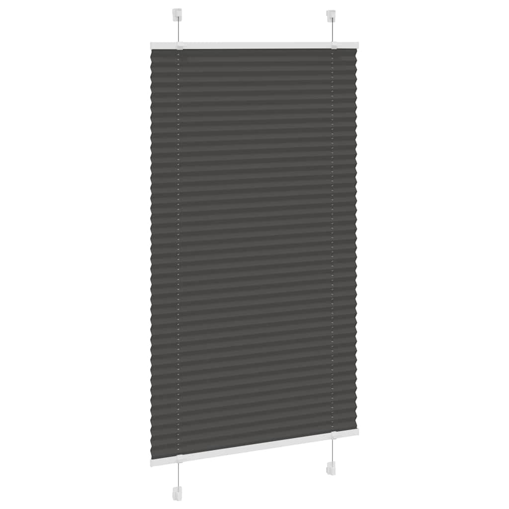 vidaXL Πλισέ περσίδα Μαύρο 70x100 cm Πλάτος υφάσματος 69,4 cm