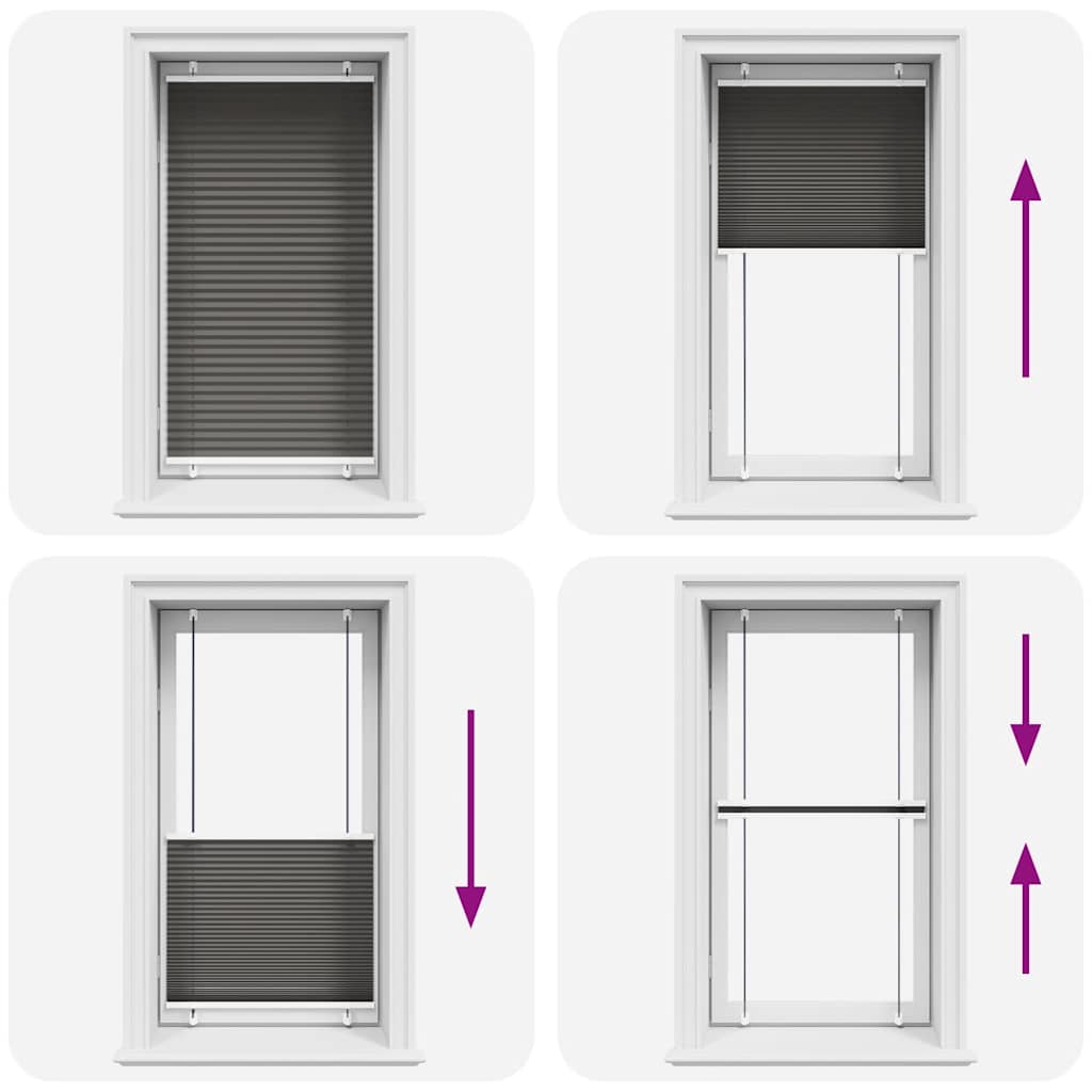 vidaXL Πλισέ περσίδα Μαύρο 70x100 cm Πλάτος υφάσματος 69,4 cm