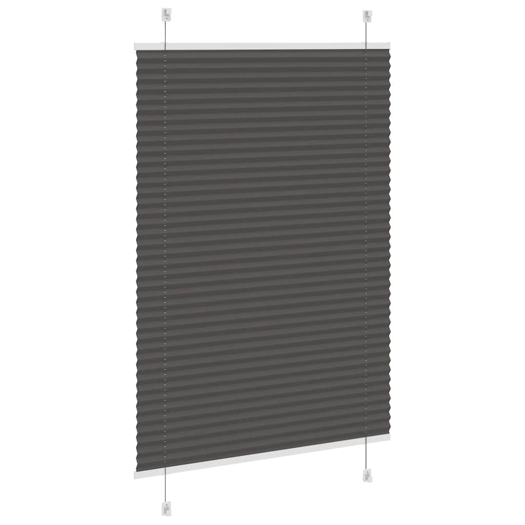vidaXL Πλισέ περσίδα Μαύρο 85x100 cm Πλάτος υφάσματος 84,4 cm