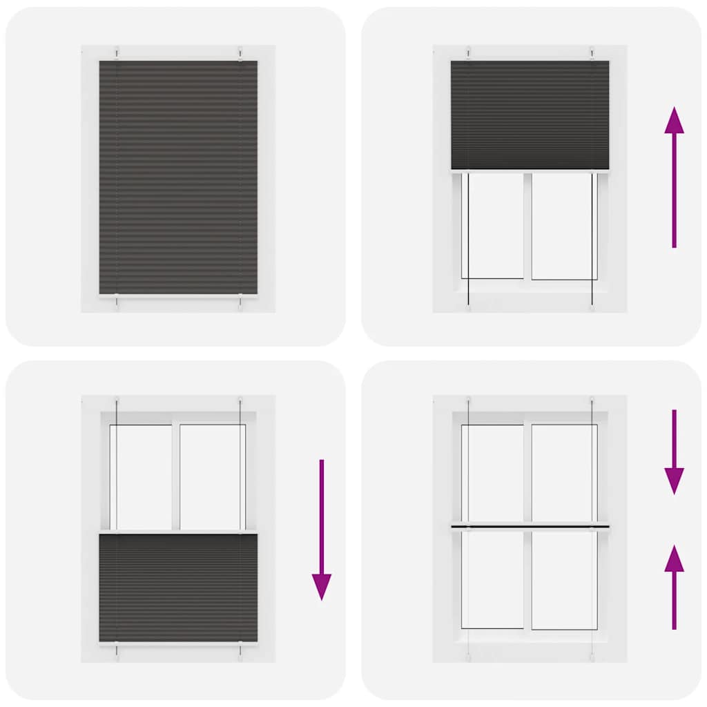 vidaXL Πλισέ περσίδα Μαύρο 85x100 cm Πλάτος υφάσματος 84,4 cm