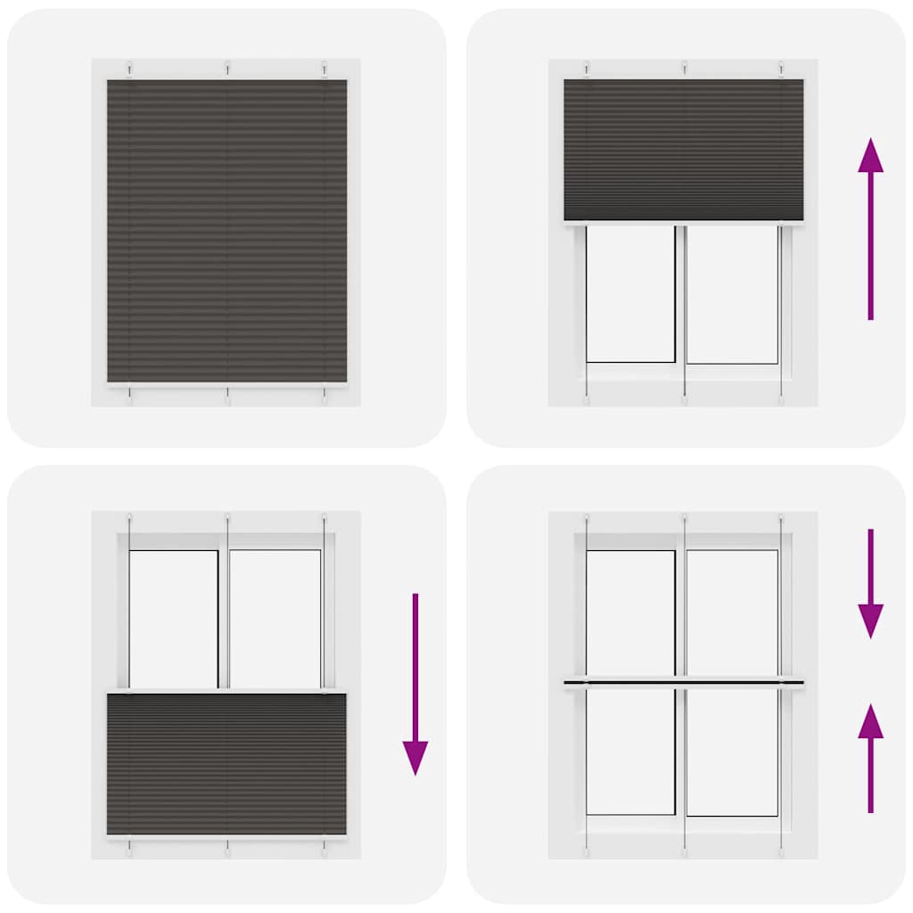 vidaXL Πλισέ περσίδα Μαύρο 110x100 cm Πλάτος υφάσματος 109,4 cm