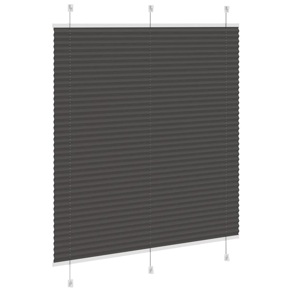 vidaXL Πλισέ περσίδα Μαύρο 120x100 cm Πλάτος υφάσματος 119,4 cm