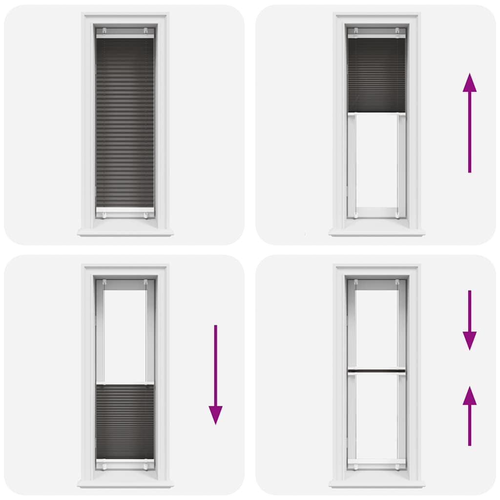 vidaXL Πλισέ περσίδα Μαύρο 40x150 cm Πλάτος υφάσματος 39,4 cm