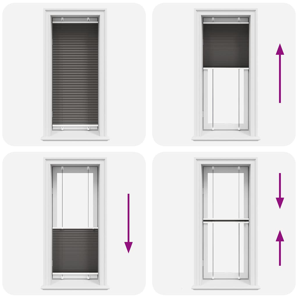 vidaXL Πλισέ περσίδα Μαύρο 65x150 cm Πλάτος υφάσματος 64,4 cm