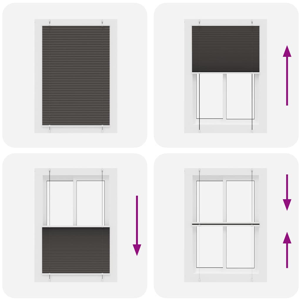 vidaXL Πλισέ περσίδα Μαύρο 100x150 cm Πλάτος υφάσματος 99,4 cm