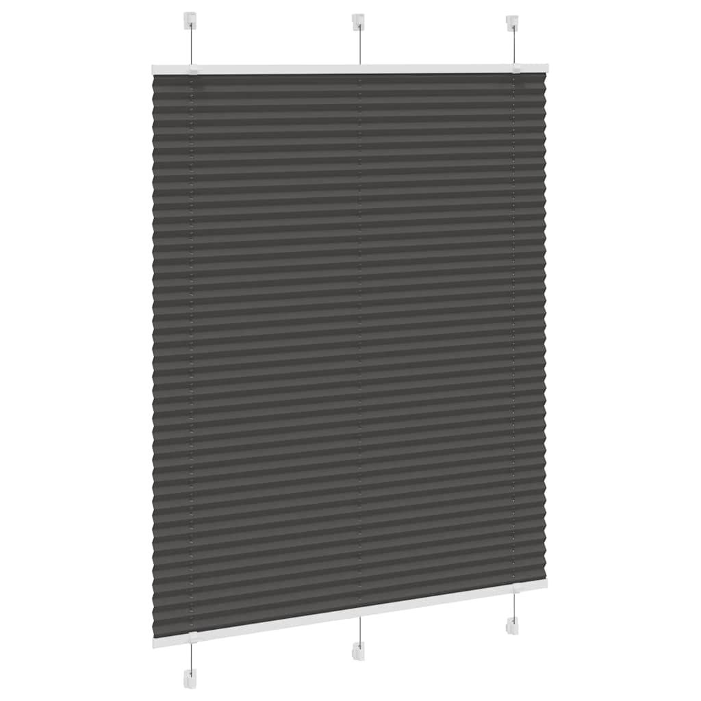 vidaXL Πλισέ περσίδα Μαύρο 105x150 cm Πλάτος υφάσματος 104,4 cm