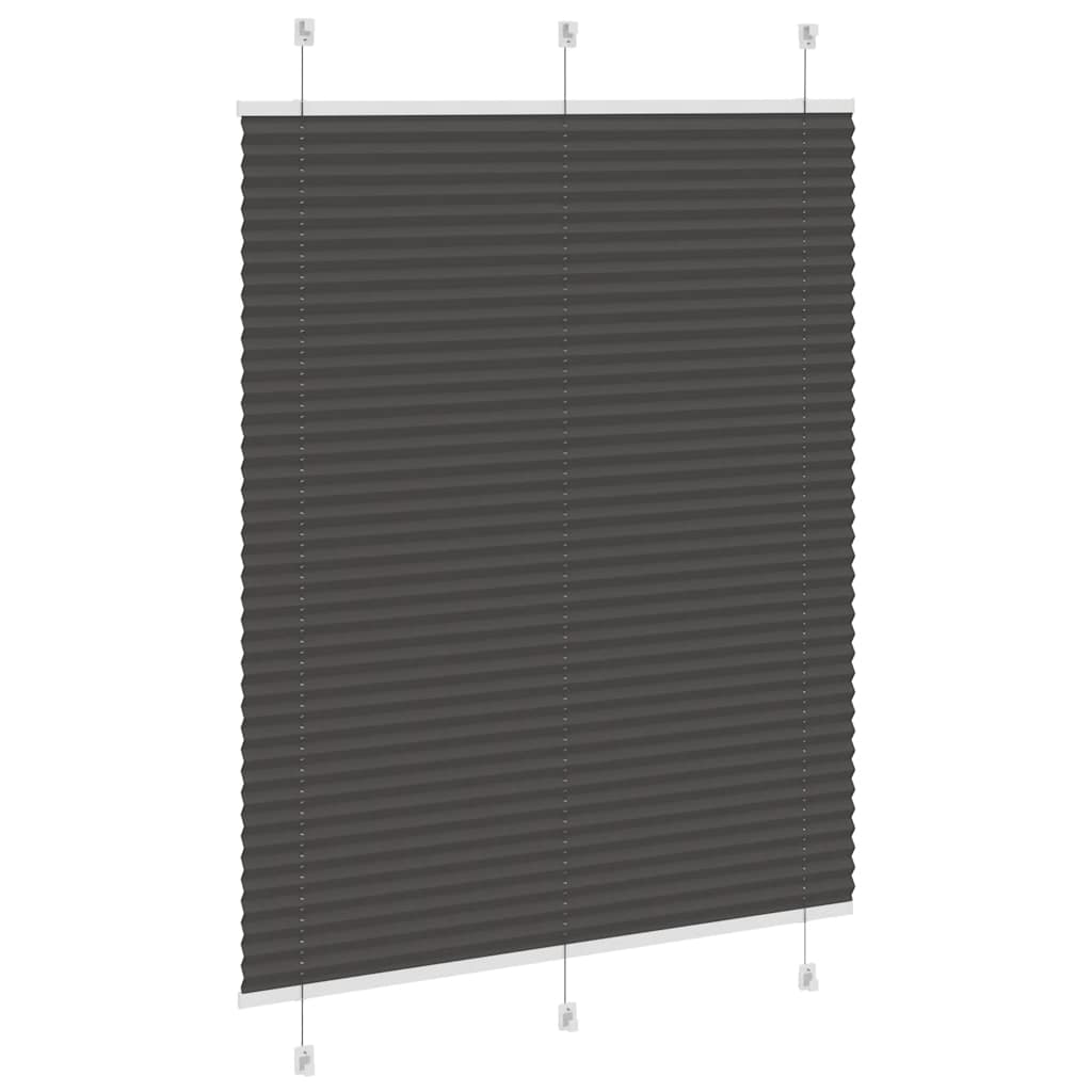vidaXL Πλισέ περσίδα Μαύρο 110x150 cm Πλάτος υφάσματος 109,4 cm