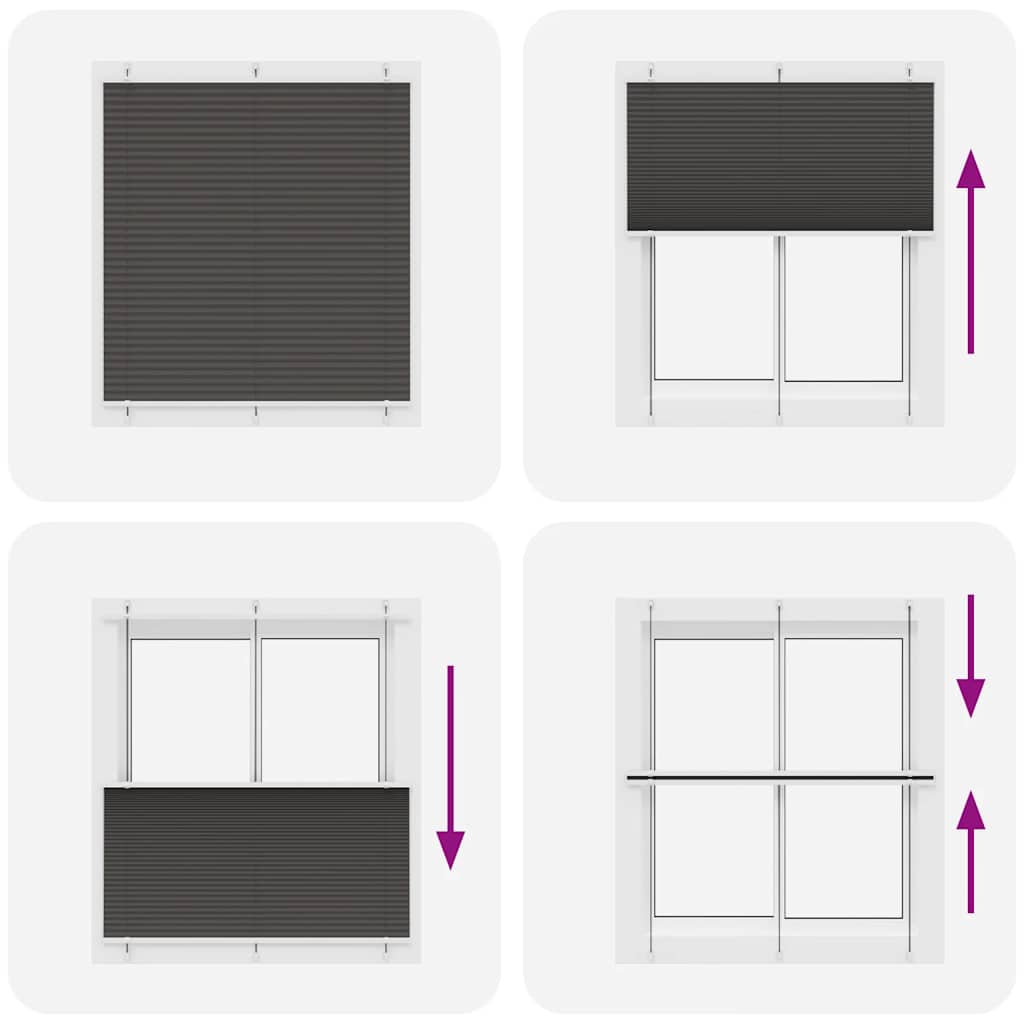 vidaXL Πλισέ περσίδα Μαύρο 120x150 cm Πλάτος υφάσματος 119,4 cm