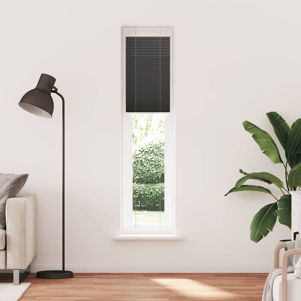 vidaXL Πλισέ Στόρι Μαύρο 50x200 εκ. Πλάτος Υφάσματος 49,4 εκ. Πολυεστέρας