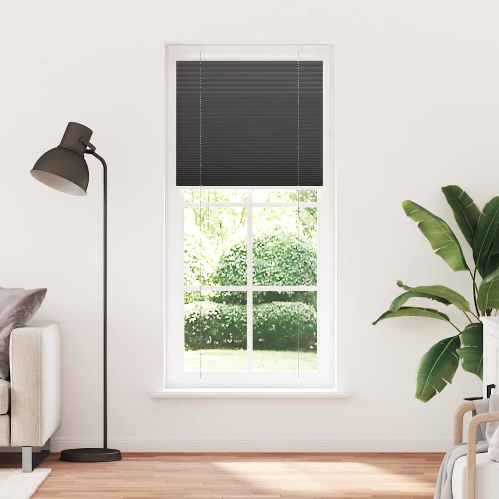 vidaXL Πλισέ περσίδα Μαύρο 95x200 cm Πλάτος υφάσματος 94,4 cm