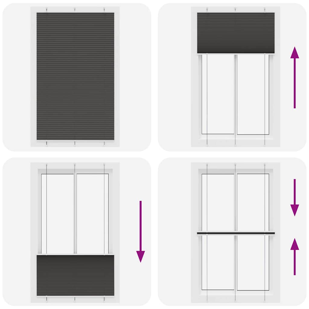 vidaXL Πλισέ περσίδα Μαύρο 120x200 cm Πλάτος υφάσματος 119,4 cm