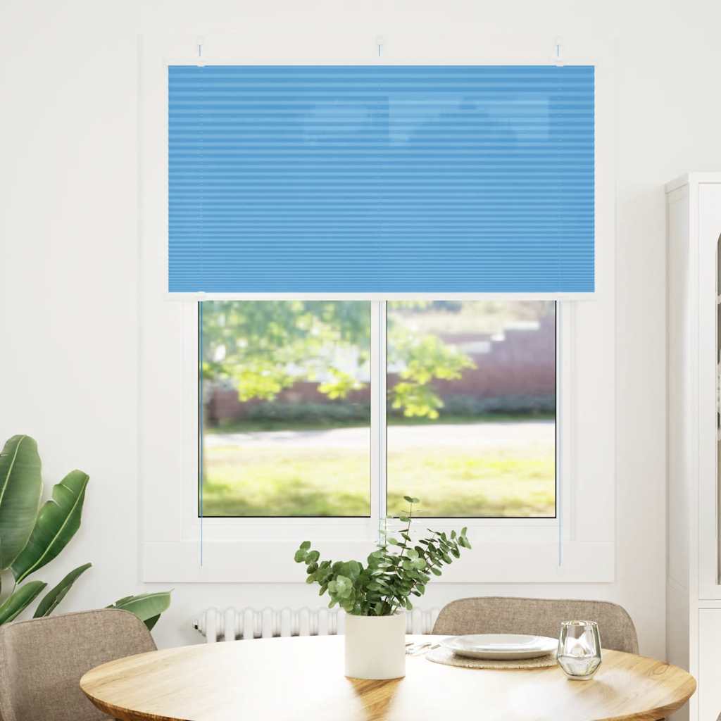 vidaXL Πλισέ Στόρι Μπλε 105x100 εκ. Πλάτος Υφάσματος 104,4 εκ. Πολυεστέρας