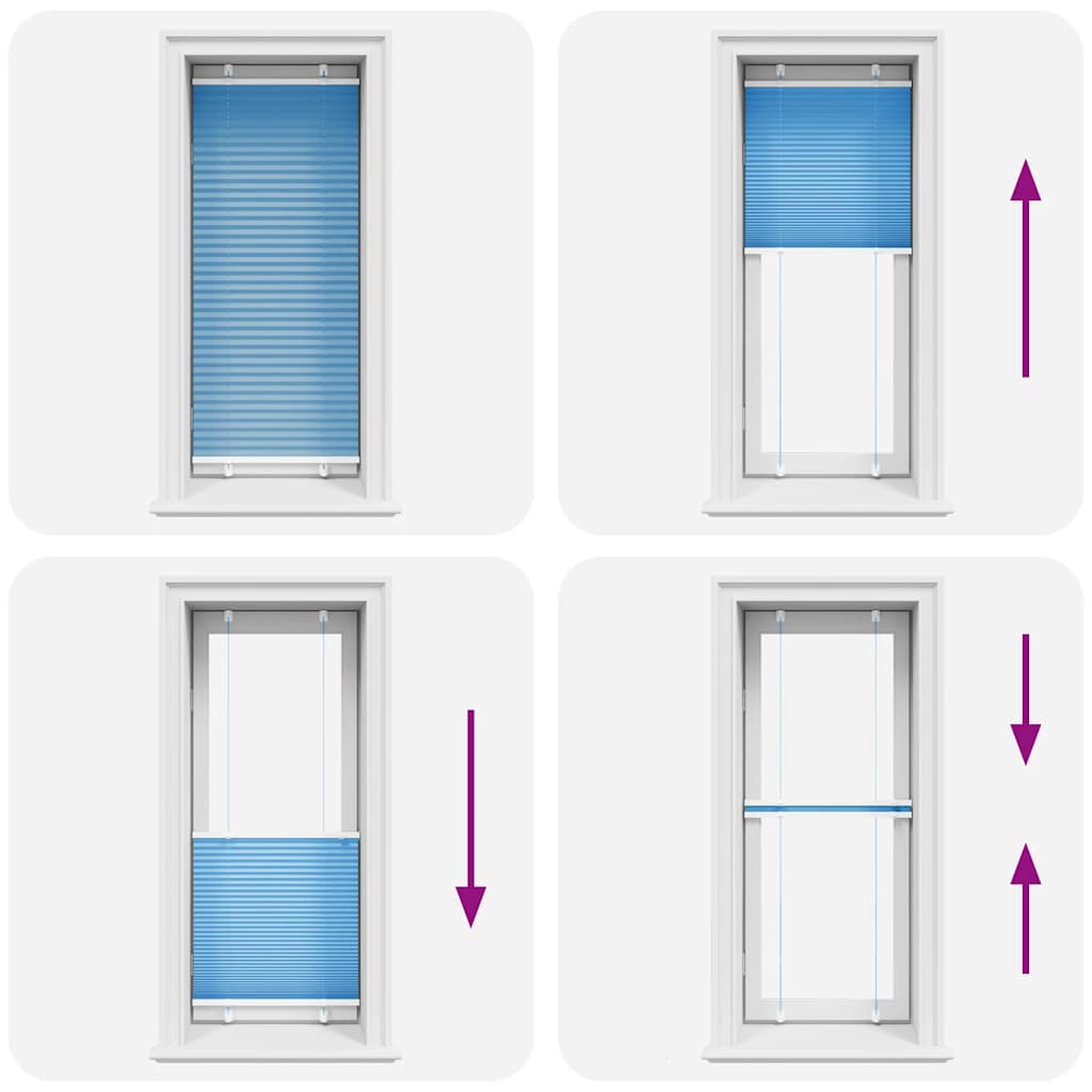 vidaXL Πλισέ Στόρι Μπλε 55x150 εκ. Πλάτος Υφάσματος 54,4 εκ. Πολυεστέρας