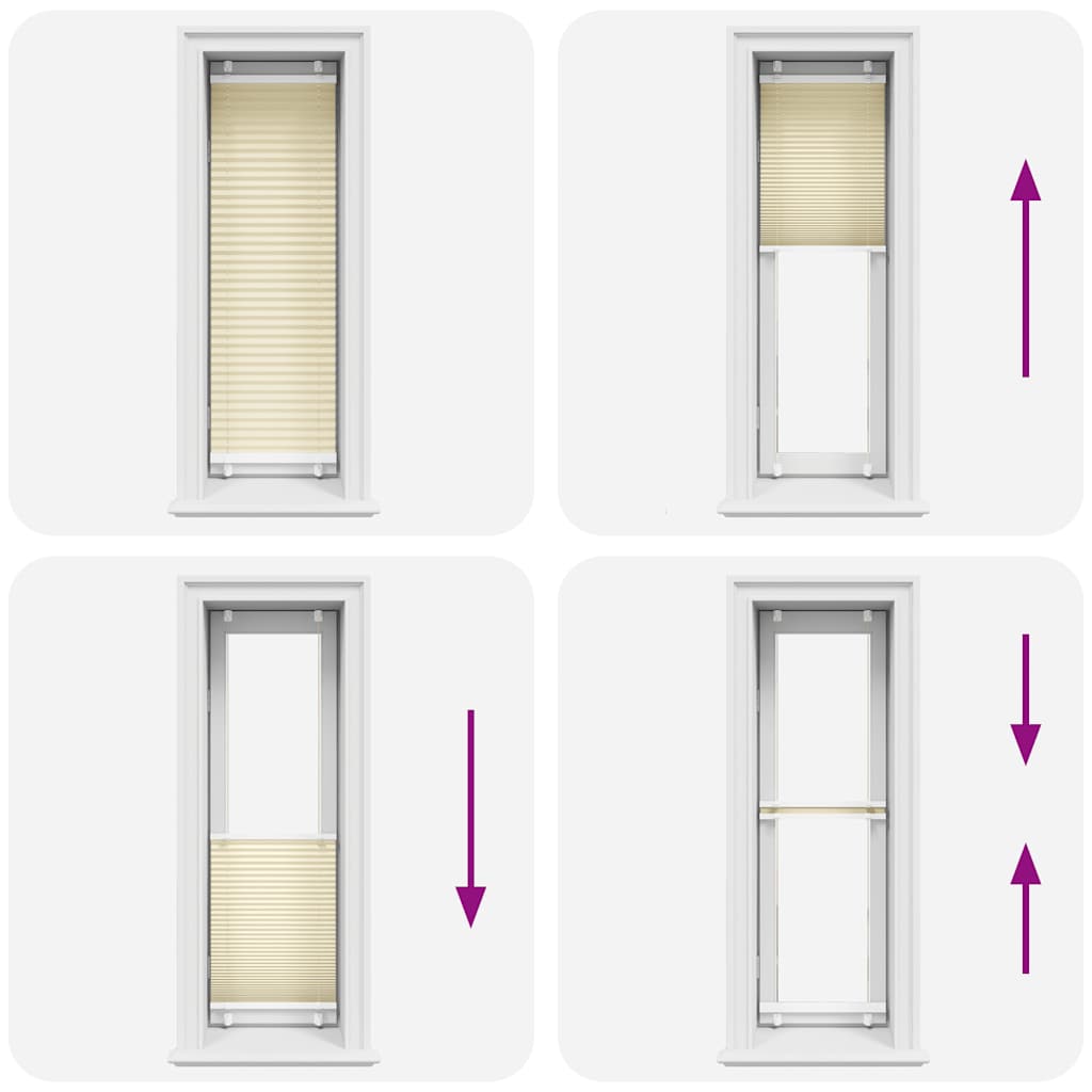 vidaXL Πλισέ περσίδα Κρέμα 40x100 cm Πλάτος υφάσματος 39,4 cm