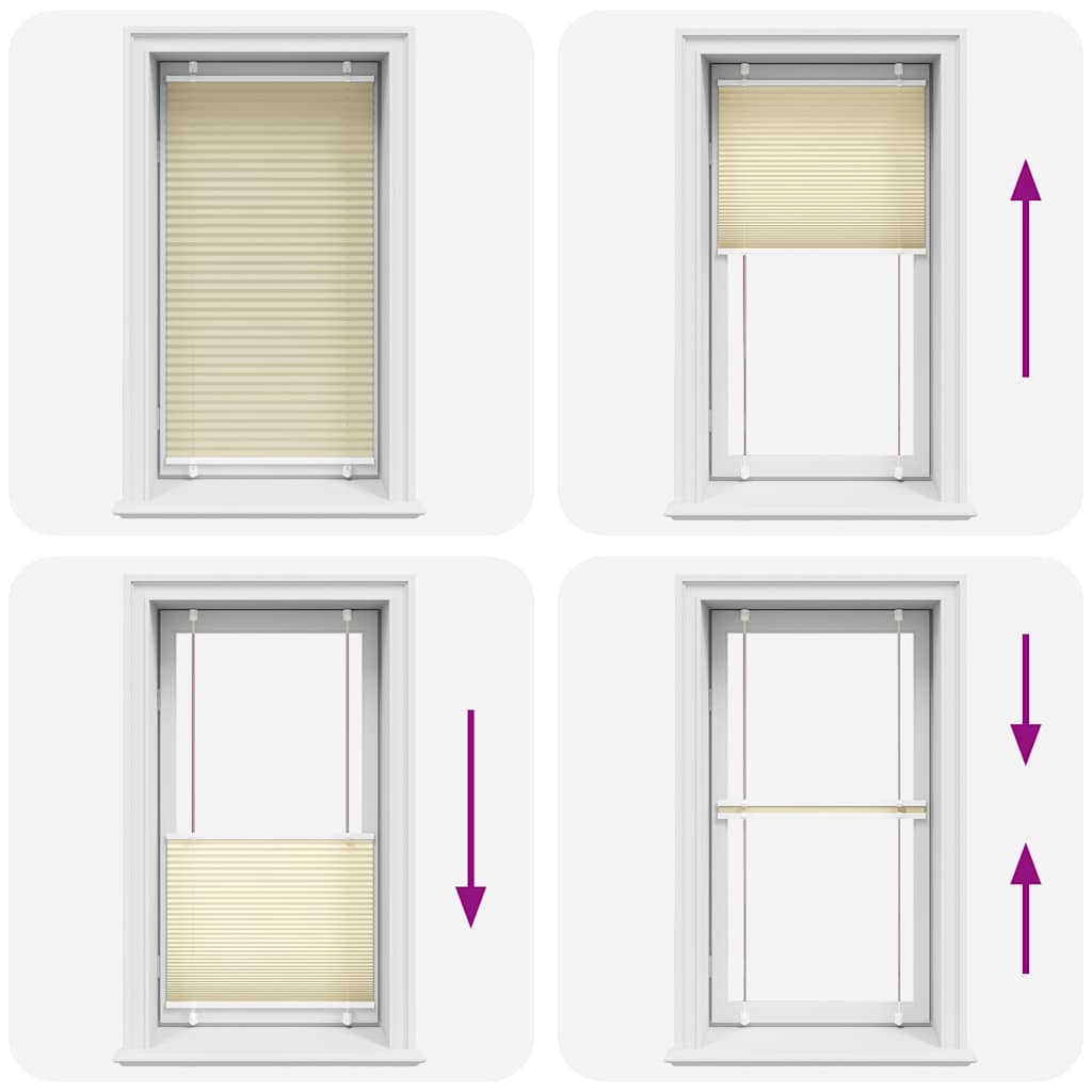 vidaXL Πλισέ περσίδα Κρέμα 70x100 cm Πλάτος υφάσματος 69,4 cm