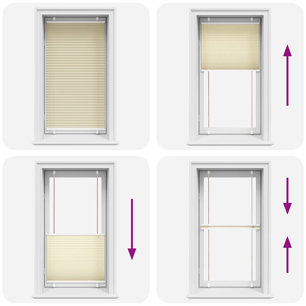 vidaXL Πλισέ περσίδα Κρέμα 80x150 cm Πλάτος υφάσματος 79,4 cm