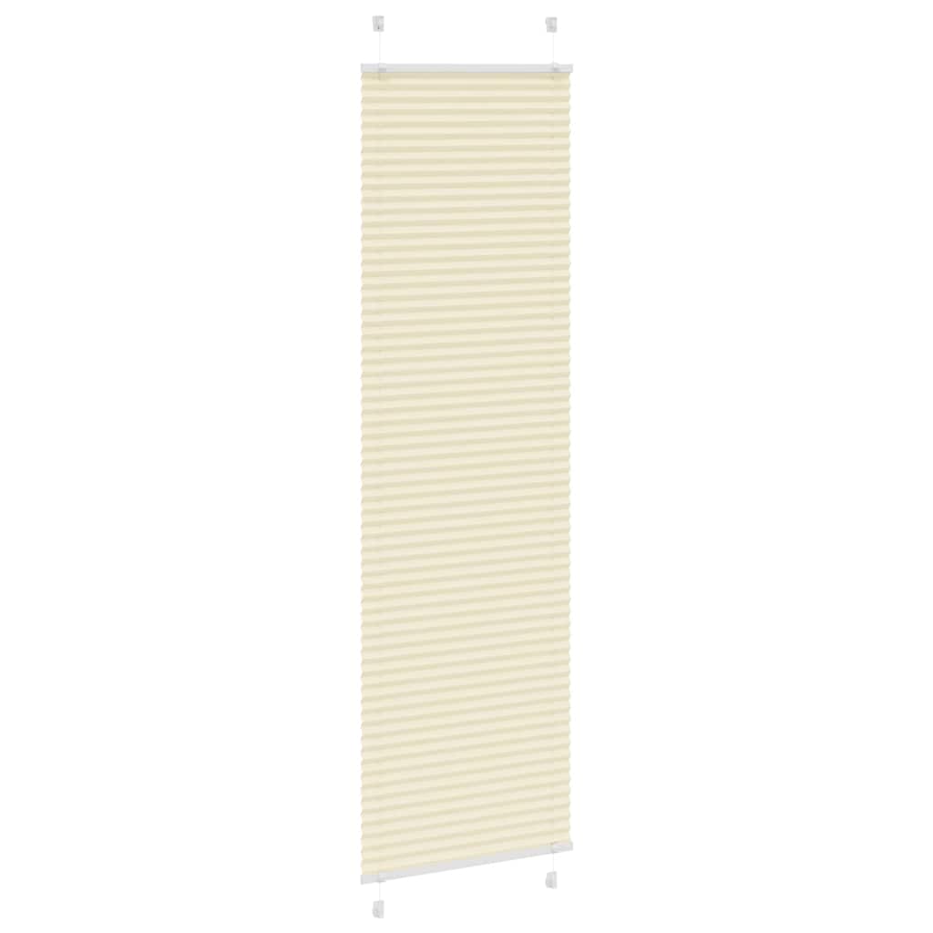 vidaXL Πλισέ Στόρι Κρεμ 65x200 εκ. Πλάτος Υφάσματος 64,4 εκ. Πολυεστέρας