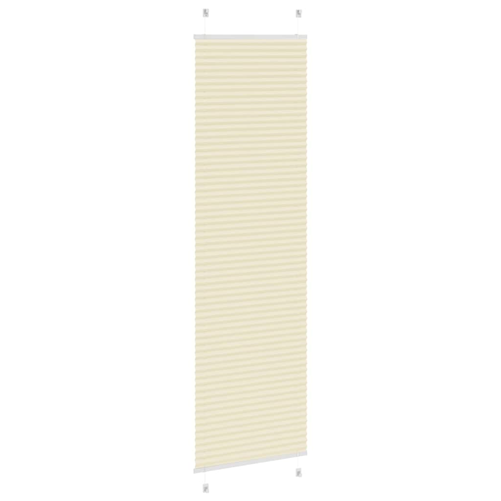 vidaXL Πλισέ Στόρι Κρεμ 65x200 εκ. Πλάτος Υφάσματος 64,4 εκ. Πολυεστέρας