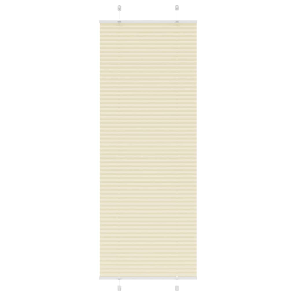 vidaXL Πλισέ Στόρι Κρεμ 75x200 εκ. Πλάτος Υφάσματος 74,4 εκ. Πολυεστέρας
