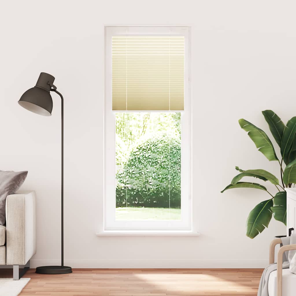 vidaXL Πλισέ Στόρι Κρεμ 75x200 εκ. Πλάτος Υφάσματος 74,4 εκ. Πολυεστέρας