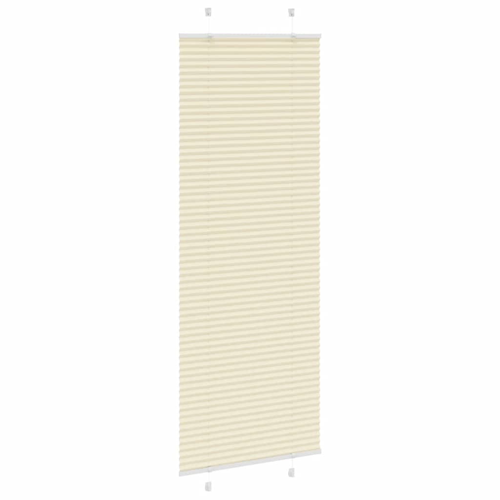 vidaXL Πλισέ Στόρι Κρεμ 75x200 εκ. Πλάτος Υφάσματος 74,4 εκ. Πολυεστέρας