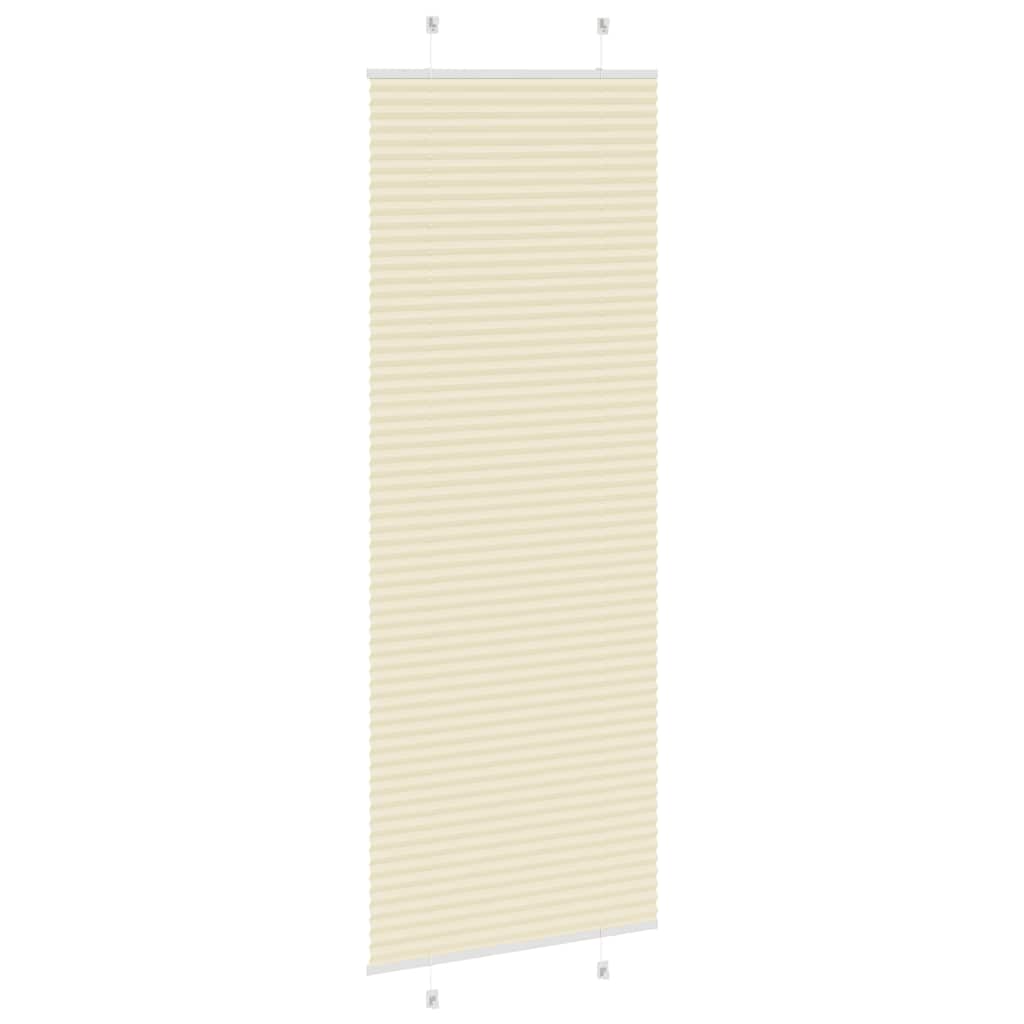 vidaXL Πλισέ Στόρι Κρεμ 75x200 εκ. Πλάτος Υφάσματος 74,4 εκ. Πολυεστέρας