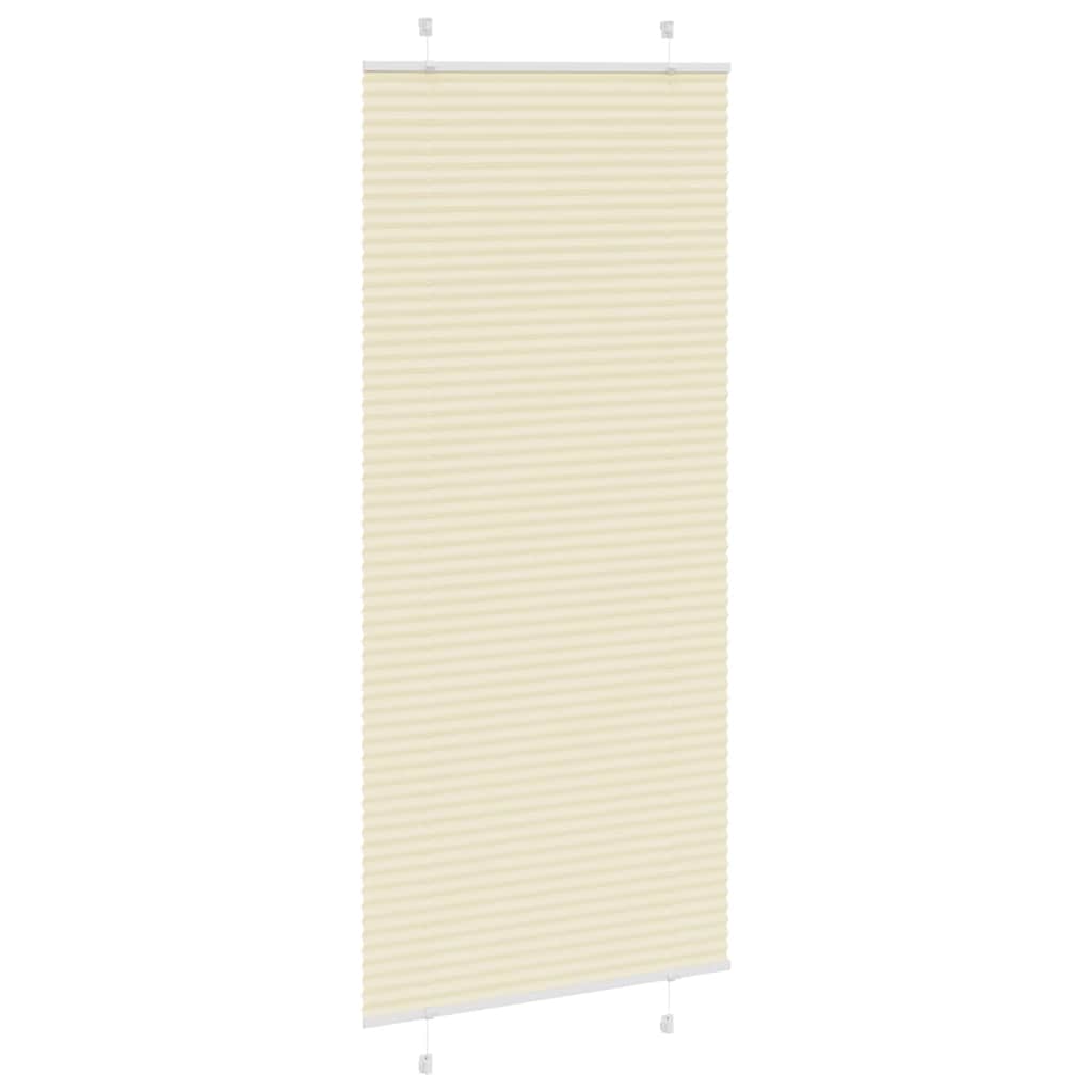 vidaXL Πλισέ περσίδα Κρέμα 85x200 cm Πλάτος υφάσματος 84,4 cm